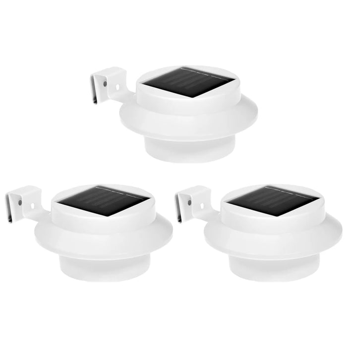 3pcs Solar Fence Light Outdoor LED Waterproof Plastic Lamp for Wall Porch Yard Garden Pathway Lighting Solar Powered Batteries