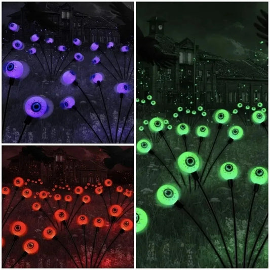 Halloween LED Eyeball Lights Solar Garden Lawn Lights Outdoor Scary Decoration Lights Halloween Party Decorations Waterproof