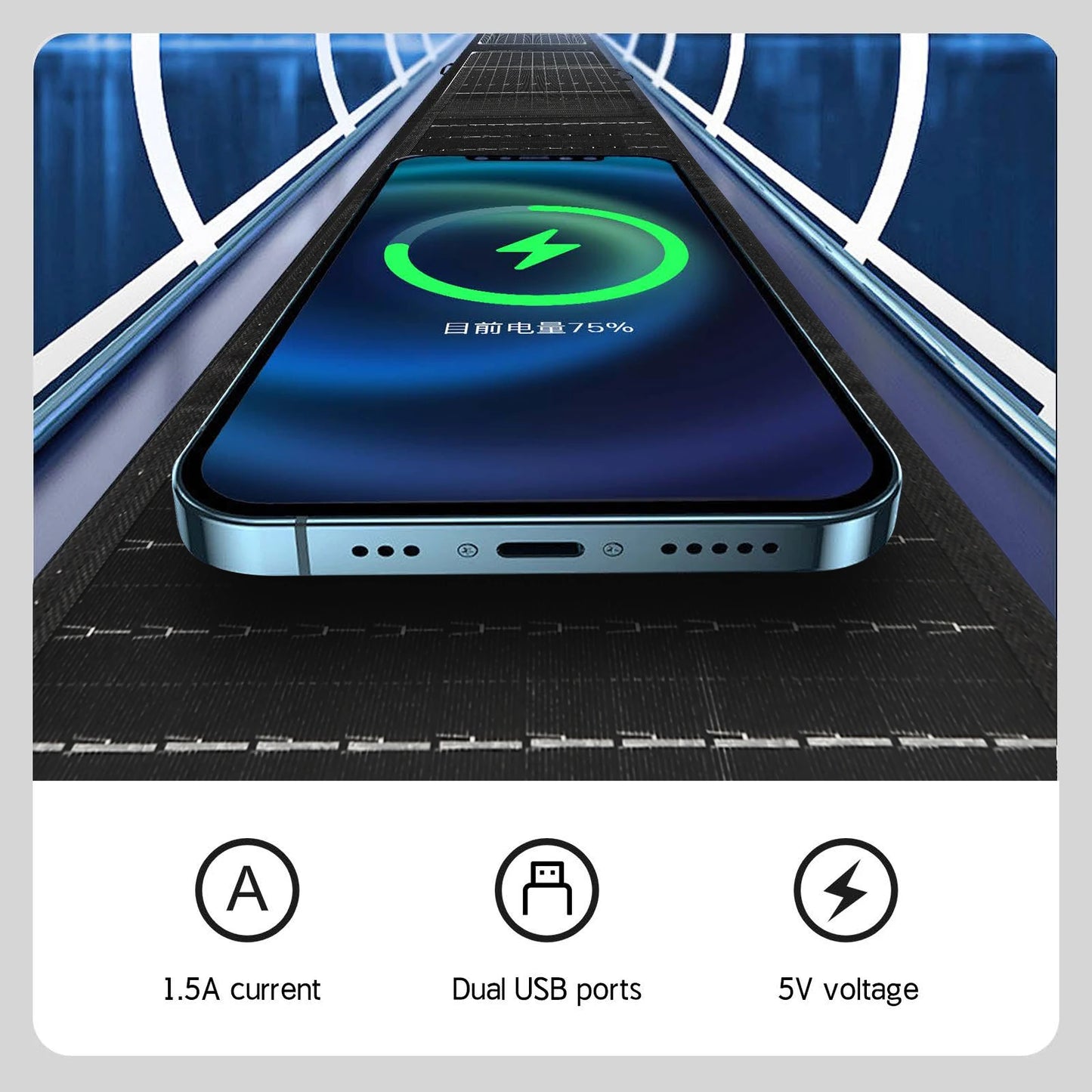 35W Portable Foldable Solar Panel Charger with USB Port - Compact & Lightweight Design for Outdoor Travel & Camping