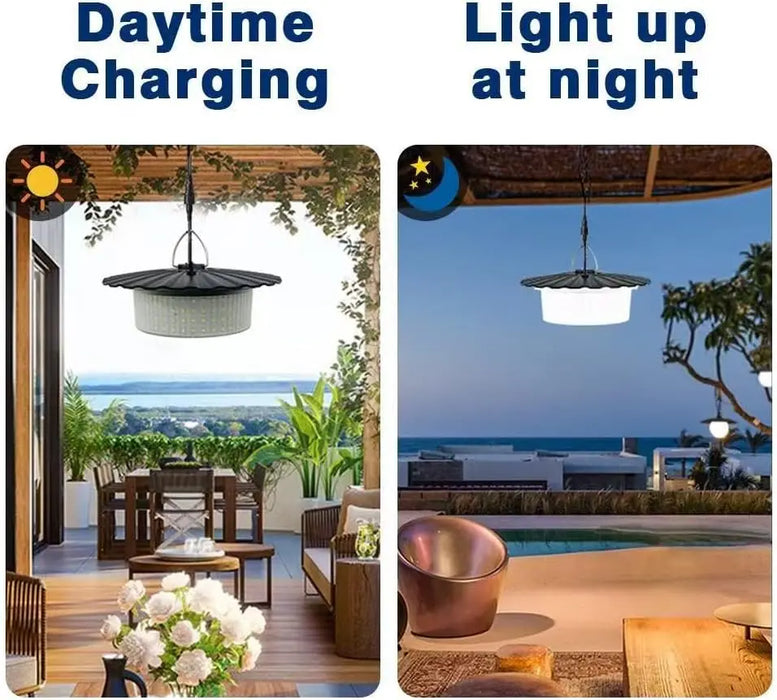 Solar Shed Lamp Solar Pendant Light Indoor/Outdoor Motion Sensor Lamp for Garden Chicken Coop Barn Patio Gazebo Garage Lighting
