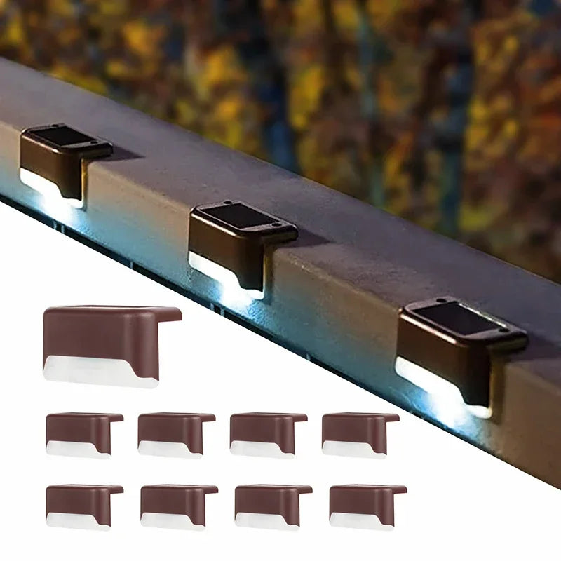 Solar Lamps LED Outdoor Garden Balcony Staircase Fence Railing Lights Courtyard Waterproof Solar Outdoor Decorative Wall Lights