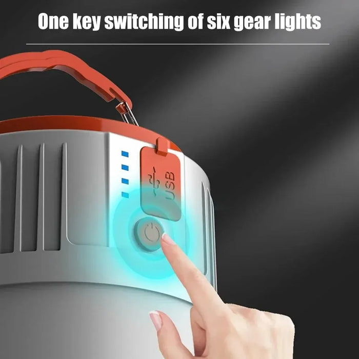 Solar Light Bulb Camping light LED Solar USB Rechargeable 5Lighting Modes Flashlight Tent Hanging Bulb for Outdoor Emergency ﻿