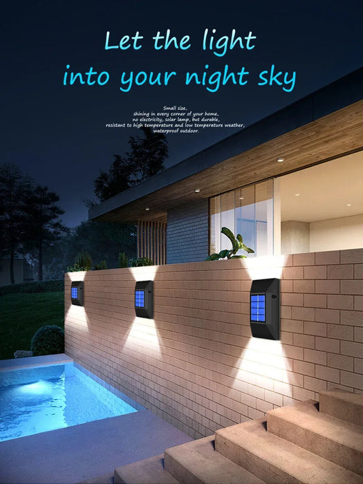 Solar Wall Lamp Outdoor Waterproof Solar Powered Wall Light UP and Down Illuminate Solar Spotlight For Balcony Yard Garden Decor