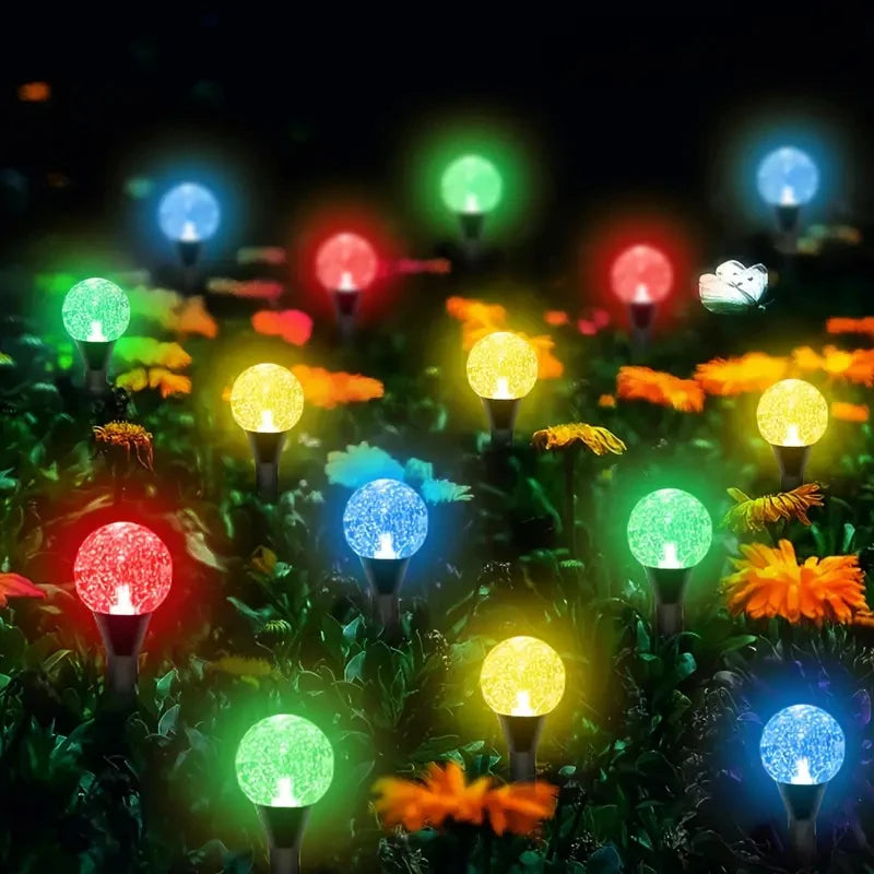 Solar Bubble Ball Pathway Lights Outdoor Waterproof Lawn Light Solar Garden Pilot Light String for Lawn Yard Road Decor Lighting