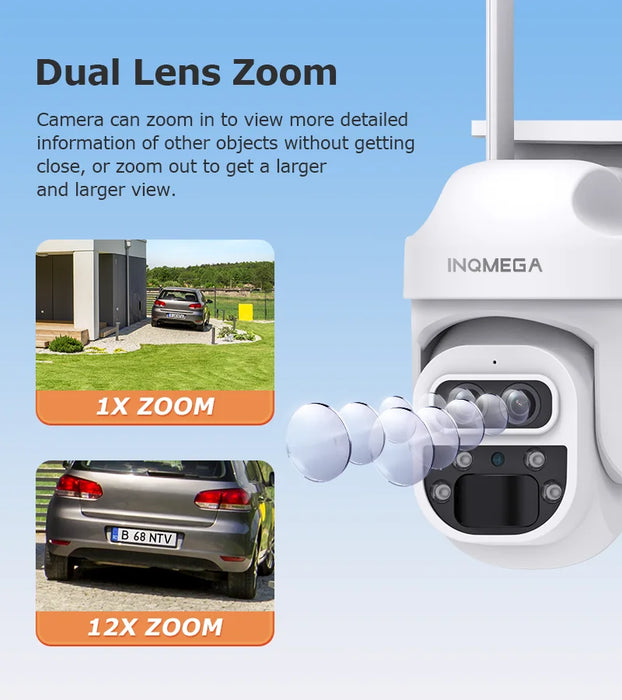 Solar Camera Security Cameras Wireless WIFI / 4G Solar Outdoor Camera 8MP 4K 12X Zoom SIM Human Detection Security Kamera