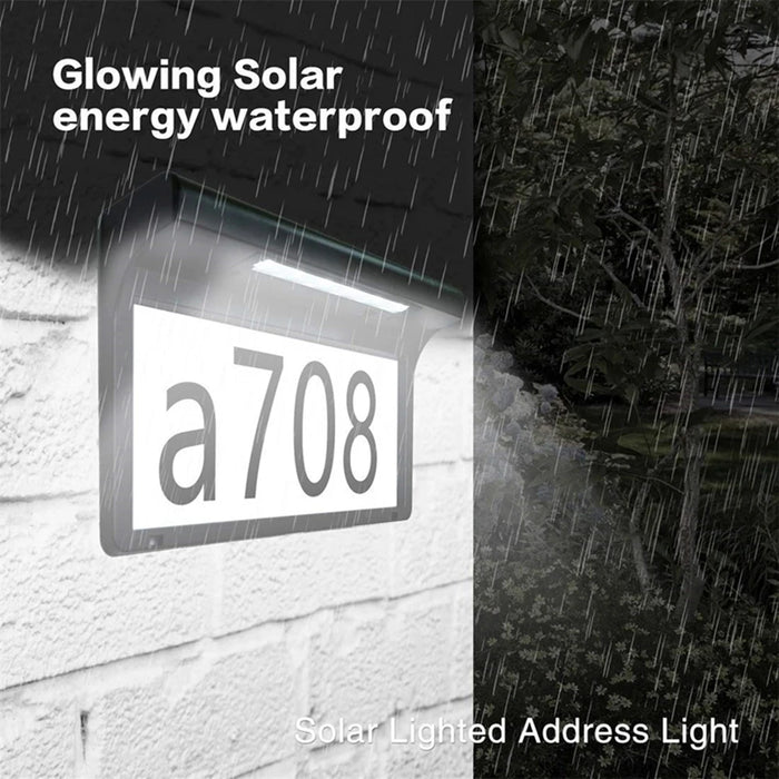 Solar House Number Lights Outdoor Waterproof LED Address Sign Lamp Wireless Sunpower Garden Door Decorative Plaque Wall Light
