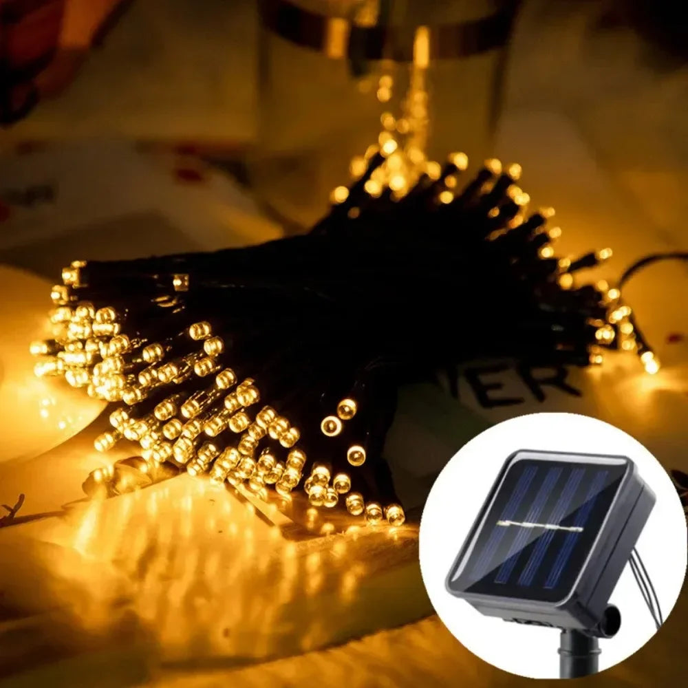 Solar String Fairy Light 8 Lighting Modes 5M 7M Waterproof Outdoor LED Garland Street Lamp Holiday Christmas Garden Decoration