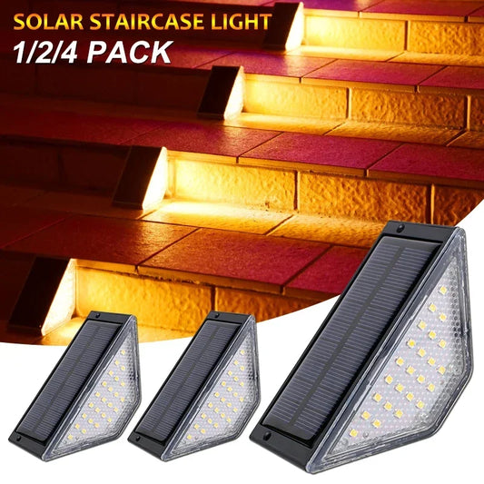 1/2/4pcs LED Solar Stair Light 3000K Waterproof Outdoor Garden Passage Courtyard Terrace Guardrail Step Light Landscape Light