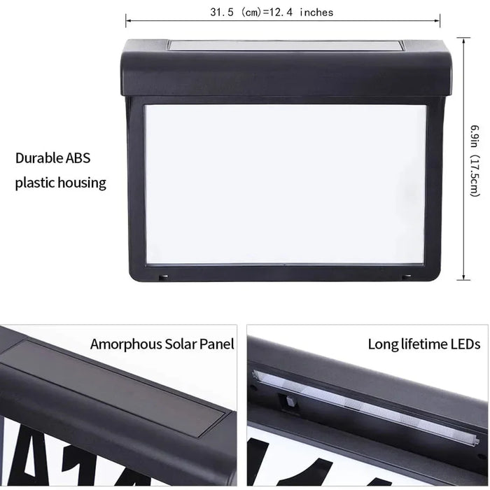 Solar House Number Lights Outdoor Waterproof LED Address Sign Lamp Wireless Sunpower Garden Door Decorative Plaque Wall Light