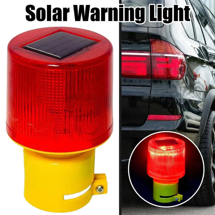 Solar LED Emergency Warning Light High Visibility Flashing Beacon For Construction Barriers, Road Safety & Night Alert