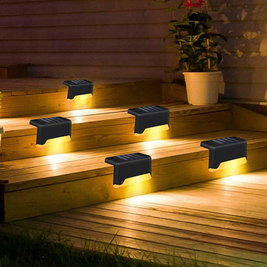 8x LED Solar Deck Lights Outdoor Solar Path Garden Light Waterproof Solar Step Lamps Decoration for Patio Stair Fence Courtyard