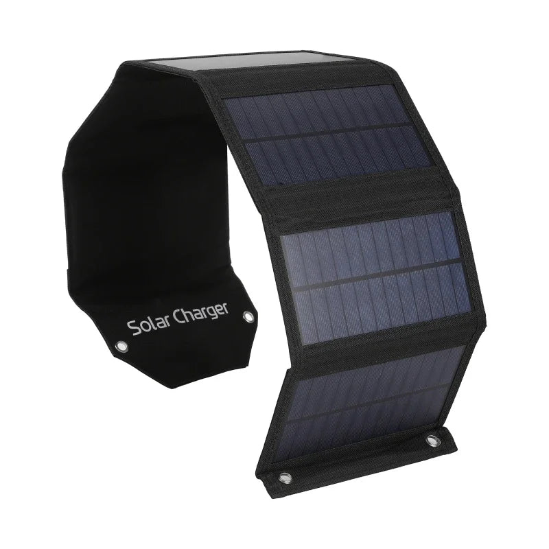 100W/80W/60W Foldable Solar Panel USB 5V Solar Charger Portable Solar Cell Outdoor Phone Power Bank for Camping Hiking + Cable
