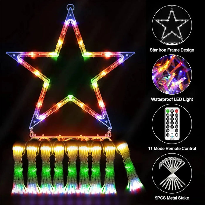 Christmas Decorations 2025 Waterproof Solar Lights LED 8 Modes Tree Light Gift Patio Lights Garden Decor Wedding Yard Porch