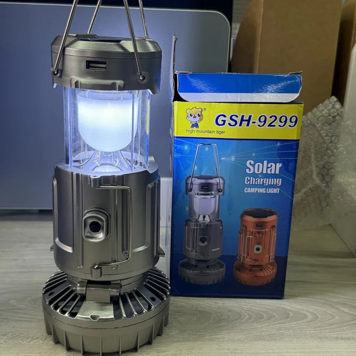 Solar Multifunctional Handheld Camping Lamp Tent Lamp LED Portable Flashlight Portable Waterproof Emergency Powered Work Light