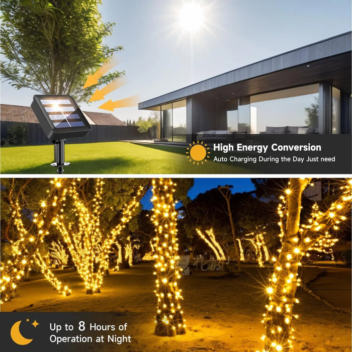 Outdoor Solar String Lights LED Garland Fairy Light Solar Powered Garden Decor Light for Patio Yard Tree Wedding Christmas Party