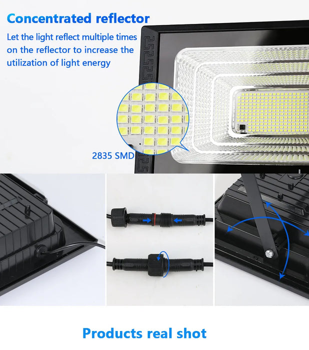 LED Solar Light Flood Lights Outdoor Solar Reflector Spotlights 50w 100w 200w 300w 500w With Remote Control For Garden Street