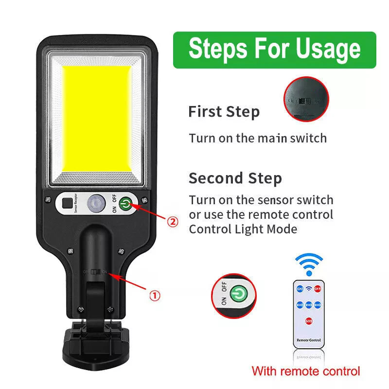 Outdoor Solar Street Light 117COB Human Body Sensing Courtyard Light Wall Light Waterproof Courtyard Garden Household Lighting