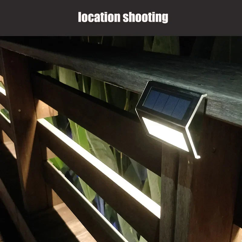 Solar Stainless Steel 3LED Step Light Waterproof Anti-corrosion and Environmental Protection Wall Light for Garden Fence Wall