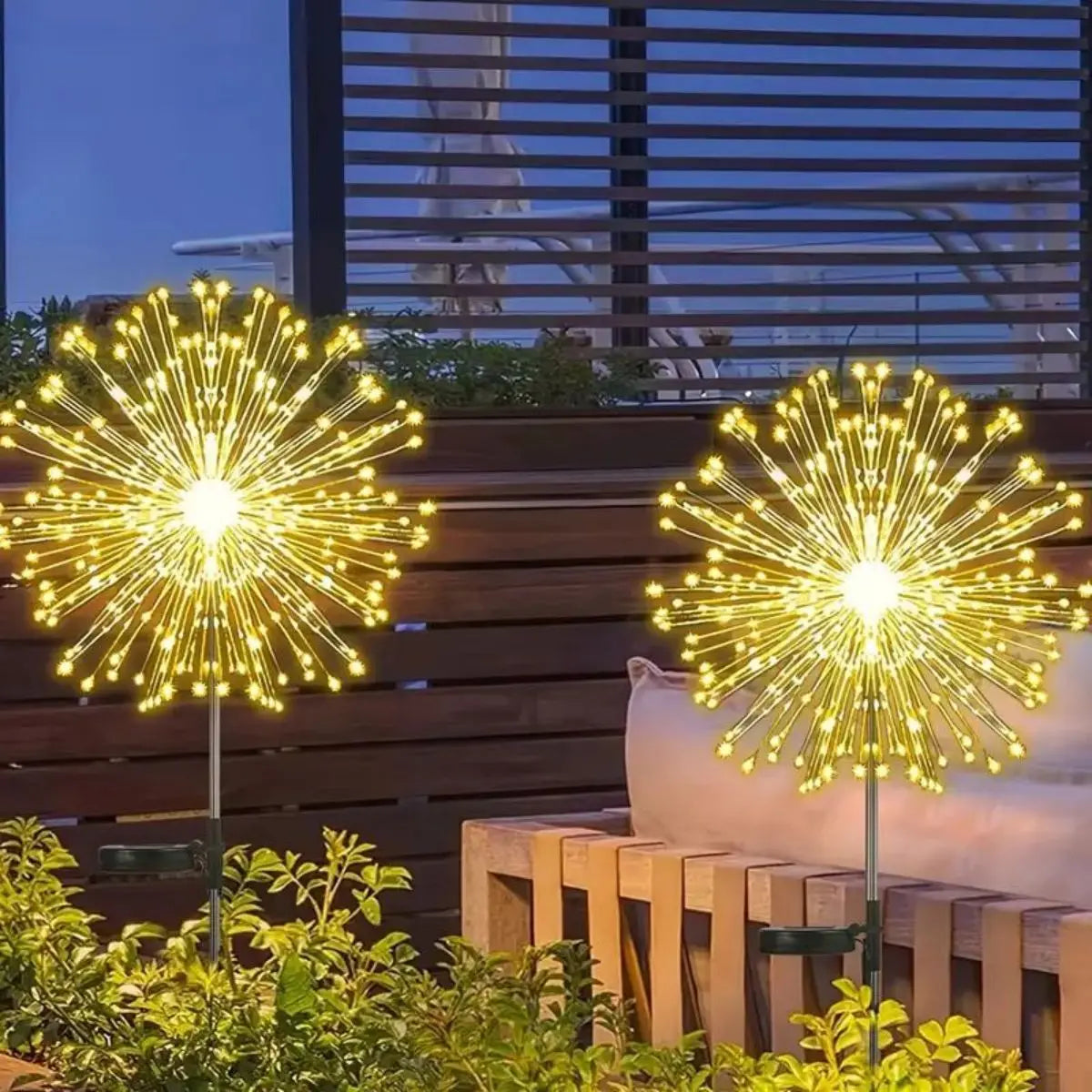 Solar Firework Lights Outdoor Waterproof Christmas Garden Wedding Decor, Auto On/Off Fairy String Solar Powered Landscape Lighti