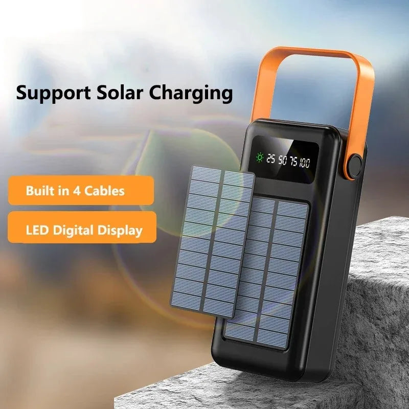 200000mAh Portátil Banco De Energia Solar Bateria Externa Carregamento Rápido à Prova Dwaterproof água Powerbank Com Lanterna