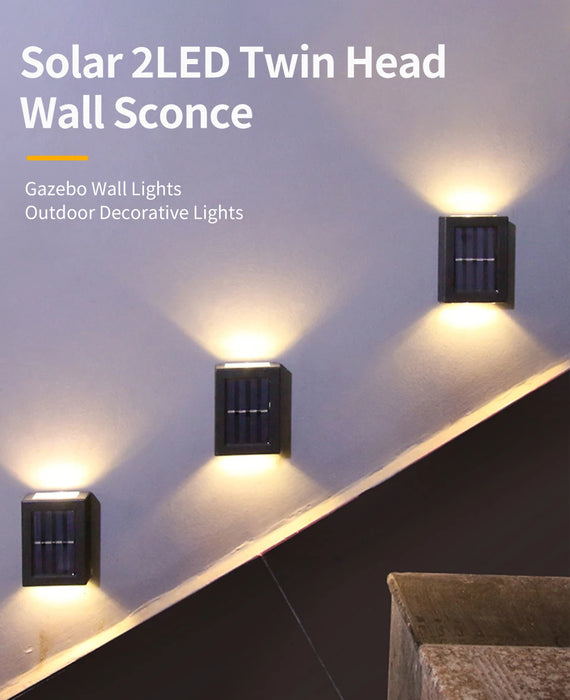 Solar Light Outdoor Up and Down Wall Washer Light Waterproof Solar Lamp For Garden Yard Porch Street Landscape Balcony Decor