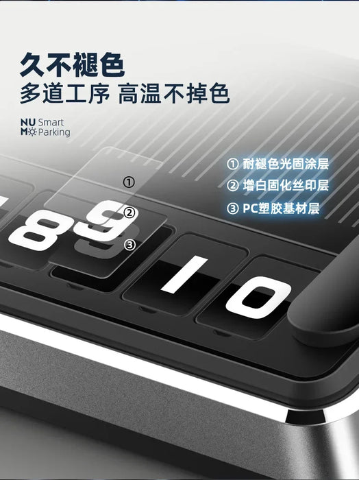 Solar Car Phone Number Plate Led Lighting Temporary Parking Card Hidden Plates Car Park Stop Multiple Number Parking Gadgets