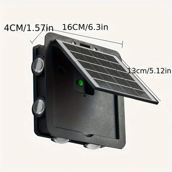 Solar Outdoor Ambient Wall Lamp Four Sided Lighting for Courtyard Garden Porch Front Door Staircase Waterproof Solar Fence Light