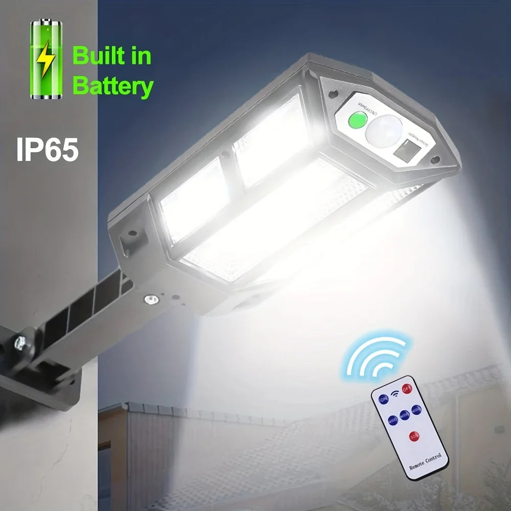 1pc Solar Street Lights,43LED Solar Wall Light Outdoor,Remote Control Solar Flood Light,Motion Sensor,For Yard,Garden Lamp