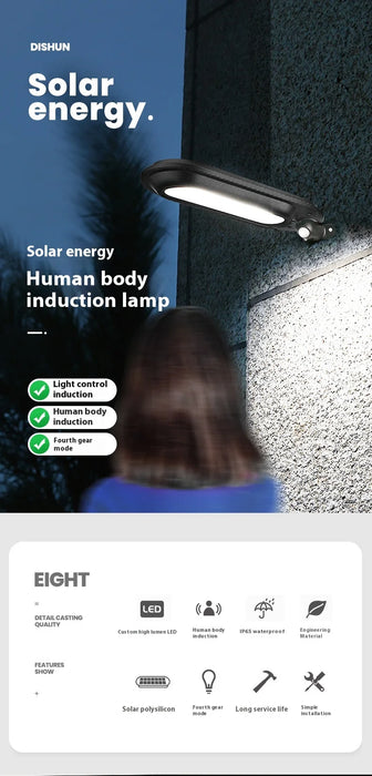 Solar Wall Lamps, Outdoor Garden Lighting Street Lamps, Household Outdoor Human Body Sensing LED Solar Wall Lamps