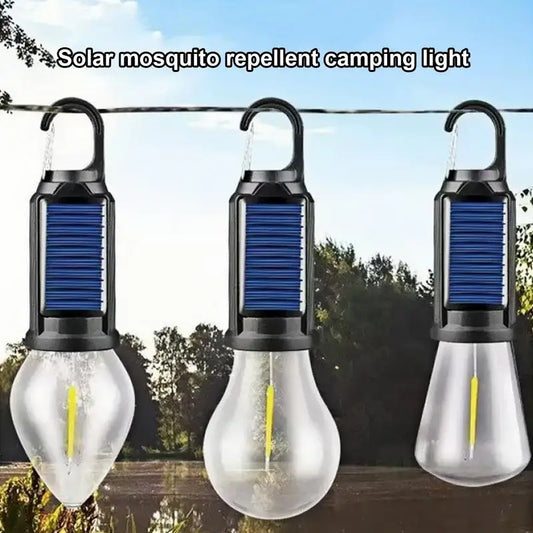 Camp Tent Light Waterproof Solar Charging Outdoor Light Waterproof Vintage Decoration Lightweight Tent Lamp With Mounting Hook