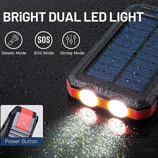 200000mAh Solar Power Bank Fast Charging Outdoor Large Capacity External Battery PowerBank Flashlight For iPhone Huawei Xiaomi