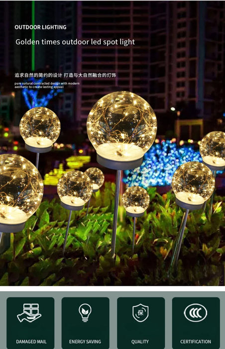 Solar Luminous Ball Reed Lamp Outdoor Scenic Spot Square Park Street Lighting Decoration Landscape Lawn Floor Lamp