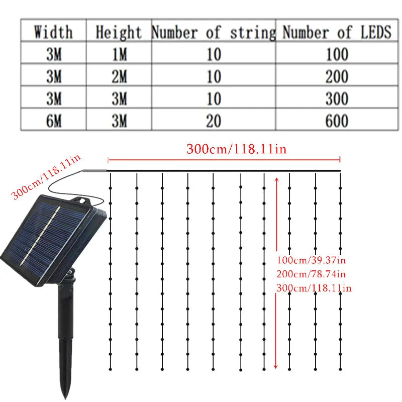 Lights Decoration Solar Curtain Lights Outdoo Fairy Lights String Lights LED Lights Christmas Wedding Party Decor 2025 New Year
