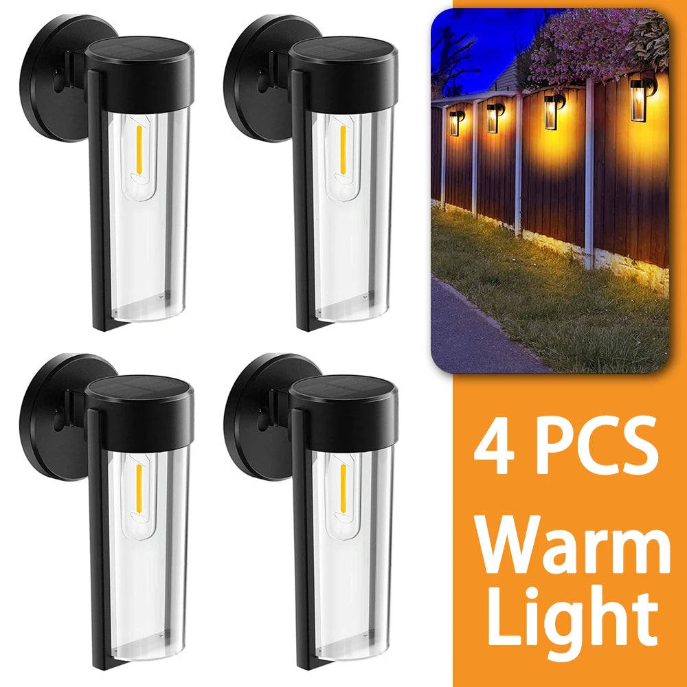 LED Solar Wall Mount Light Outdoor Solar Powered Auto On/Off Waterproof Garden Decoration Yard Post Porch Fence Lawn Lights