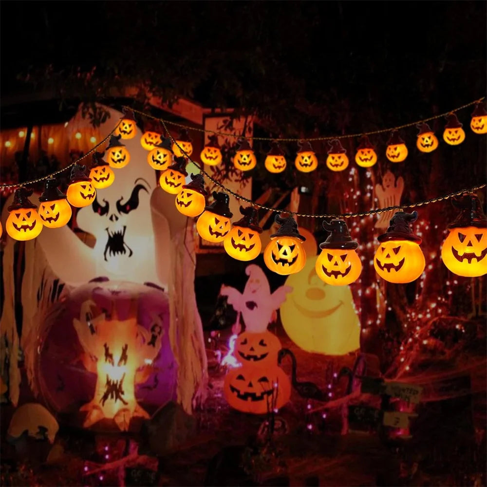 Solar Lights for Halloween Decorations Pumpkin Outdoor Spooky String Lights for Easter Garden Yard  Decor
