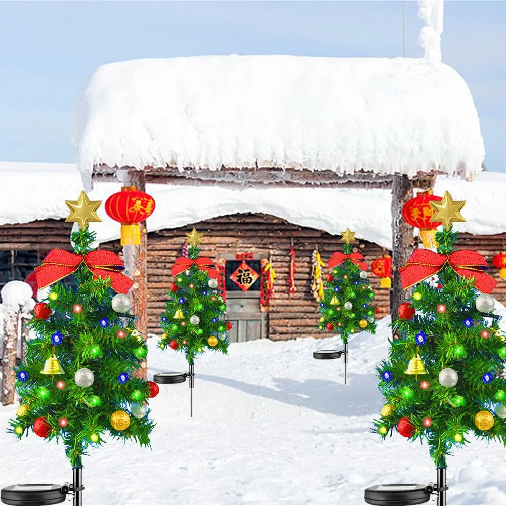 Solar Simulation Christmas Tree Lights Outdoor Party Lawn Garden Terrace Porch Landscape Atmosphere Decorative Lights Waterproof