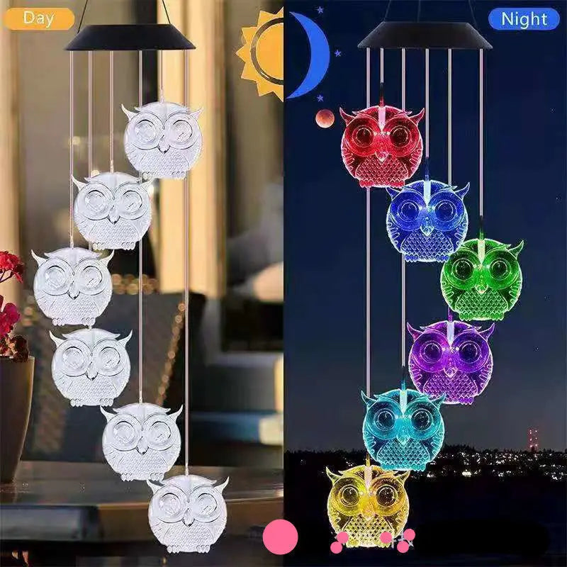 Solar Light Butterfly Windchime Light Rechargeable Christmas All Hallows' Day Party Atmosphere Landscape Balcony Decoration Lamp