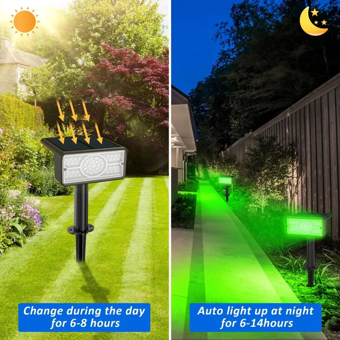4pcs Solar Spotlight Outdoor Garden Wall Lamp for Tree Street Decor IP65 Waterproof LED Green Landscape Countyard Solar Light