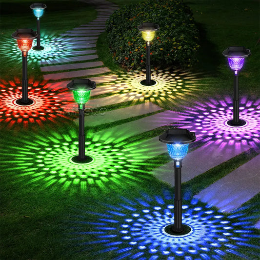 Solar Outdoor Lights New Garden Lamps Powered Waterproof Landscape Path for Yard Backyard Lawn Patio Decorative LED Lighting