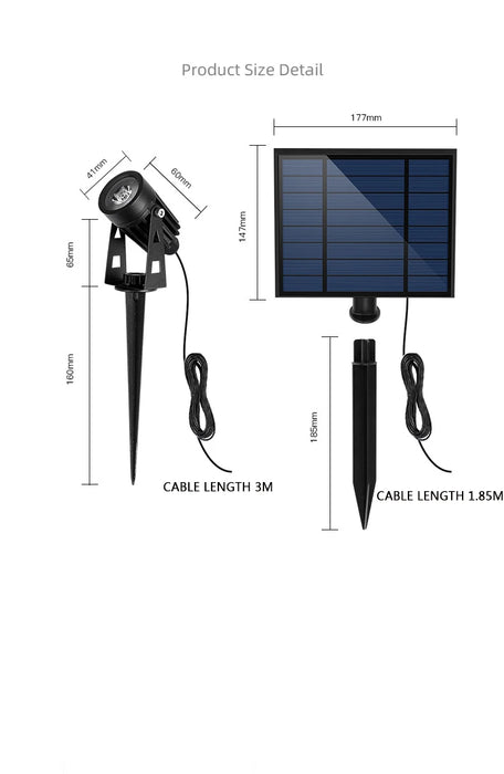 Solar Outdoor Lighting Landscape Yard Garden Tree Separately Lamp Powered Spotlight 4 Warm White Lights Solar Panel