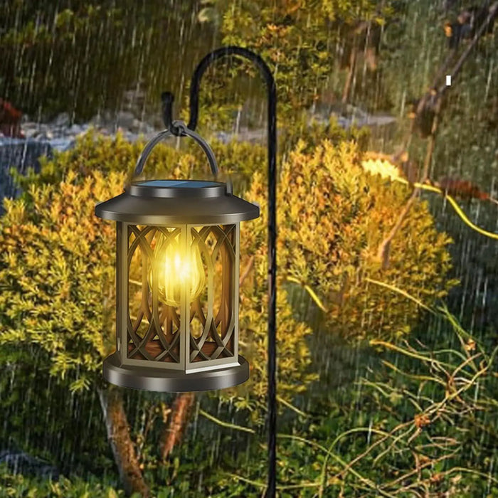 Solar Lantern Pathway Water Proof Lamp Hangable Weather Resistant Lanterns for Backyard Walkway Driveway Balcony Fence Pool Deck