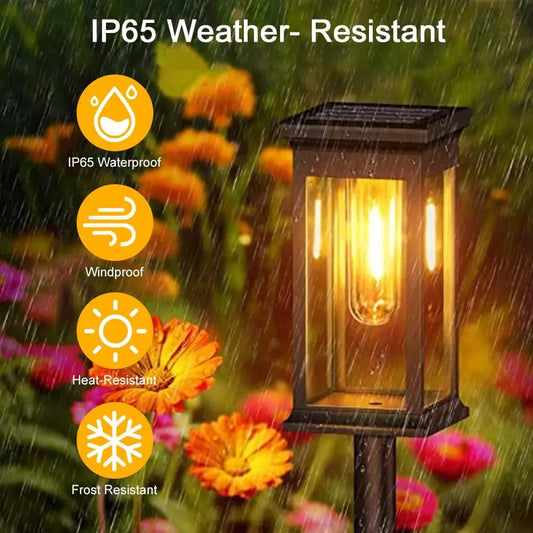 Solar Powered Incandescent Bulbs Pathway Lights  Waterproof Garden Walkway Yard Backyard Lawn Landscape Lighting