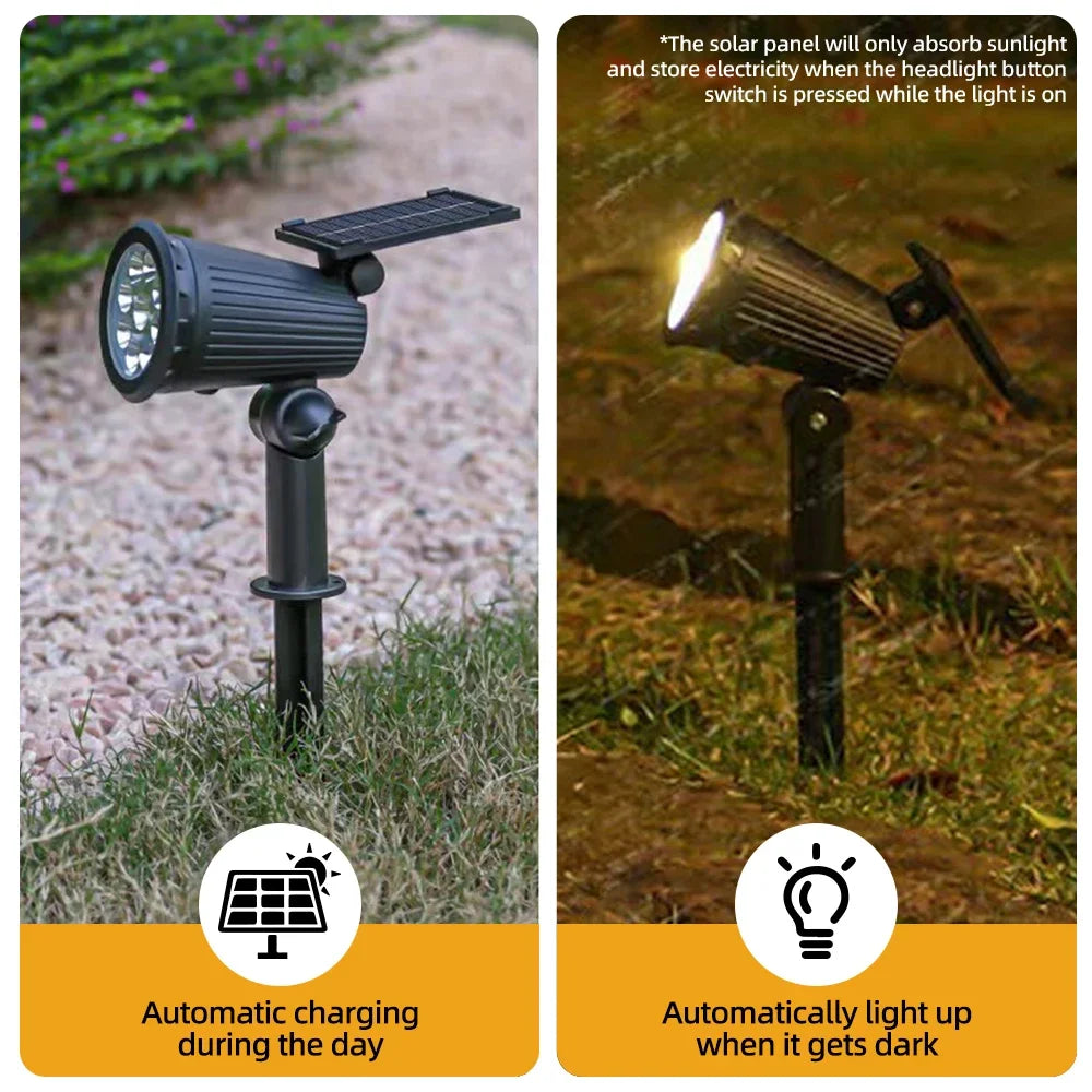 Solar Pathway Lights Outdoor Waterproof Bright Monocrystalline Silicon Garden Decora Light LED Landscape Lamp for Yard Fenced