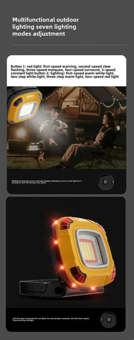 Solar LED Camping Light 5000mAh Portable USB Rechargeable Tent Lamp 5 Mode Torch Emergency Outdoor Waterproof  Hanging Lantern