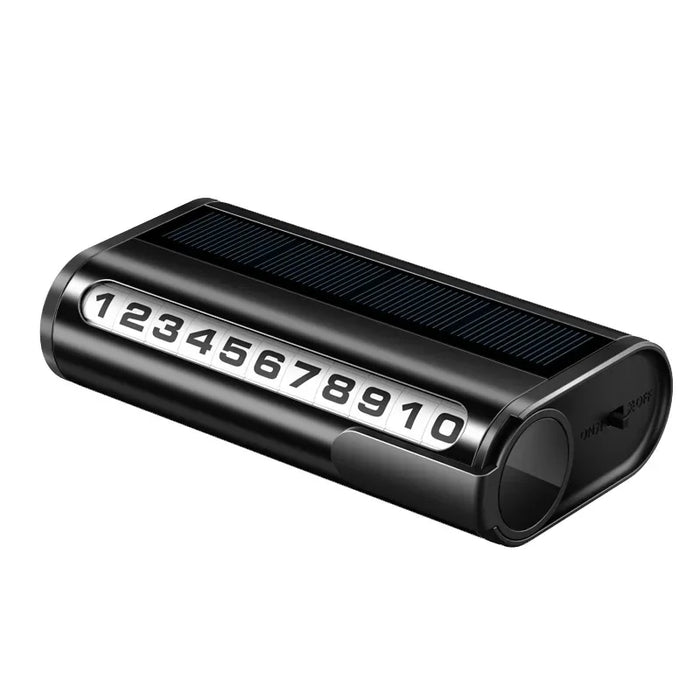 Solar Charging Car Parking Number Plate Luminous Auto Parking Card Temporary Stop Phone Number Card for Car Decoration Accessory