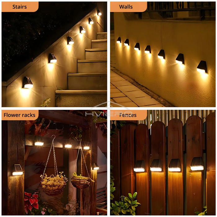 Led Solar Wall Lamps Lighting Ultra Bright Outdoor Rainproof Courtyard Garden Decoration Staircase Steps Fences Induction Light