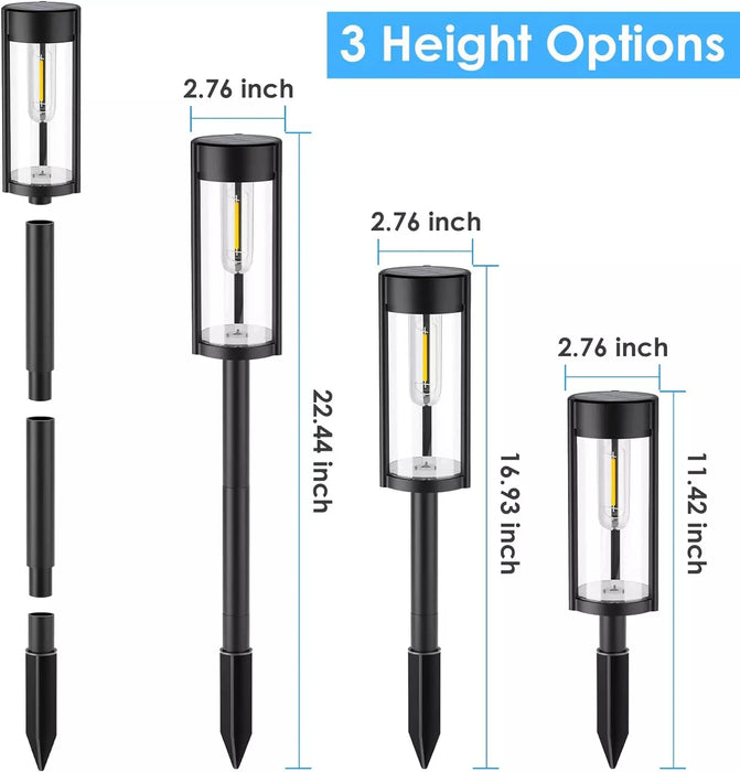 2pcs Solar Pathway Lights Outdoor, Bright Solar Pathway Lights Exterior, Outdoor Solar Garden Decor Solar Landscape Lights