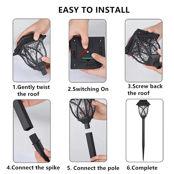 Solar Pathway Lights LED 2pack Outdoor Landscape Path Lamp Waterproof Solar Garden Lights for Yard Garden Walkway Patio Driveway