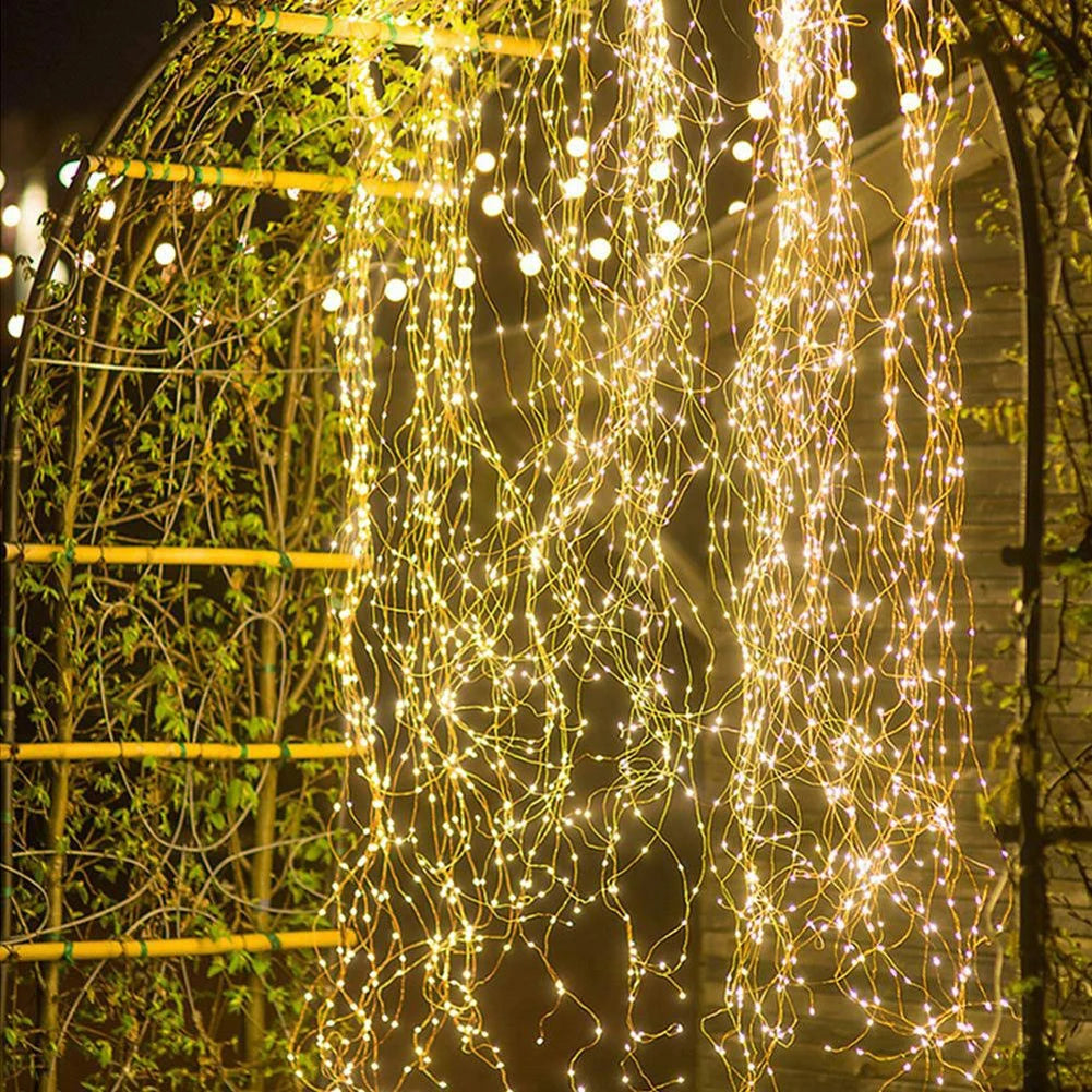 1set Solar String Light, 10 Strands 200 LEDs Hanging Vine Tree Lights Waterfall Vine Branch Lights Twinkle Starry Lights