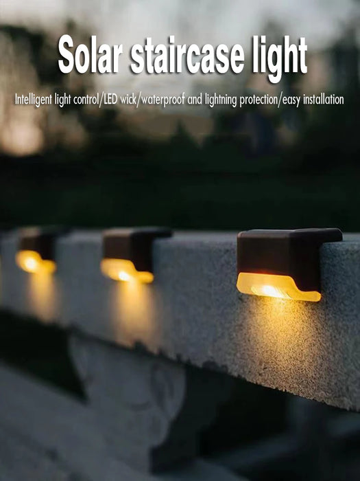 4PCS Solar Deck Light Outdoor IP65 Waterproof Solar Power Garden Lamps for Railing Stairs Step Fence Yard Patio Pathway